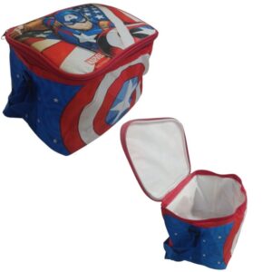 Lunchera termica tela 18cm de alto x 16cm de ancho Capitan America