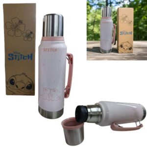 Termo Stitch 1lt acero inoxidable a rosca, con manija