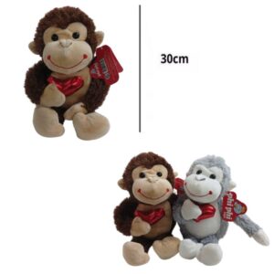 Mono de 30cm estirado con corazón metalizado