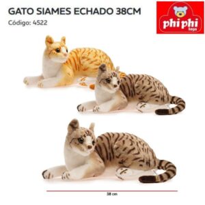 Gato siames echado 38cm