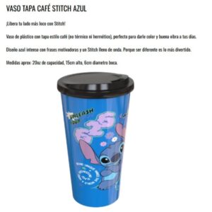 Vaso con tapa Stitch 600cc