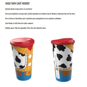 Vaso plastico con tapa Toy Story 600cc