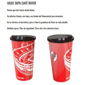 Vaso plastico con tapa River monumental 600cc