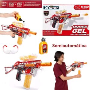Xshot ametralladora lanzadora de bolitas de hidrogel.Trace Fire.Trae lentes protectores y municiones