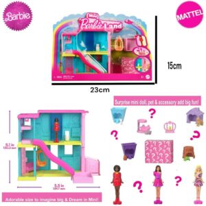Muñeca Barbie mini . Barbieland. Mini casita con accesorios y 1 accesorio sorpresa ( puede ser muñeca, mascota o accesorio)