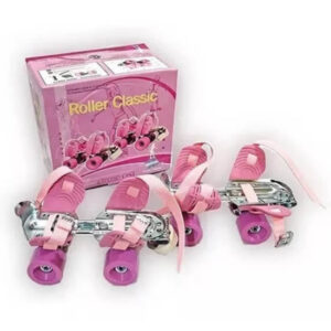 Patin 4 ruedas clasico rosa, extensible del 27 al 41