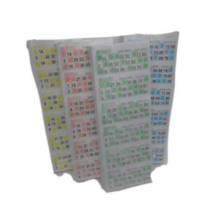 Juego bingo-cartones en tira x 2040 unidades.