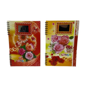 Libreta 15x21cm con espejo flores