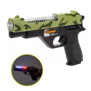 Pistola militar camuflada con luz y sonido. 23cm