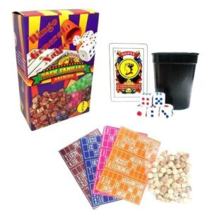 Juego bingo- generala- naipes 48 cartones bolillas madera.