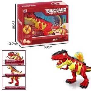 Dinosaurio 877A. Tiene sonidos, luz , pone huevos, camina , mueve la cabeza , abre y cierra la boca.