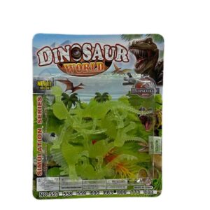 Dinosaurios esqueletos de goma brillante. Blister 18x 14 cm.