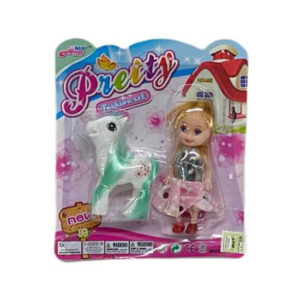 Muñeca con pony blister 15×17.5cm