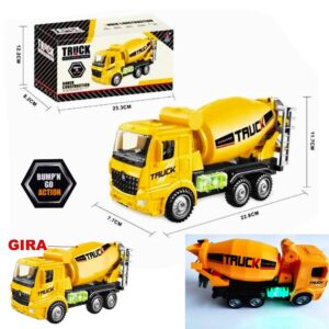 Camion construccion Cementero, con movimiento rotatorio y luces 3092