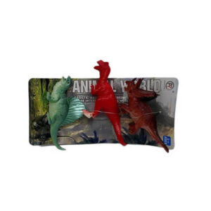 Set de dino x3  cuerpo duro 14cm. Blister 22×10 cm