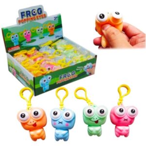 Squishy llavero ranita con ojos saltones.