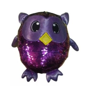 Lechuza de lentejuelas reversibles de 24 cm