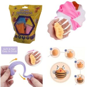 Masa foam moldeable x 12 colores. Cuando se seca queda como goma eva