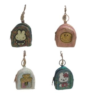 Llavero monedero de 10cm con brillo y aplique