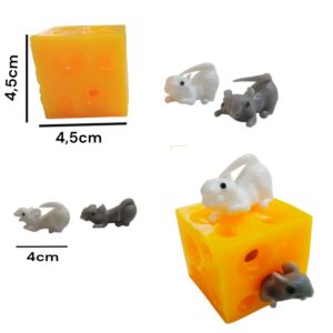 Queso apretable con 2 ratones