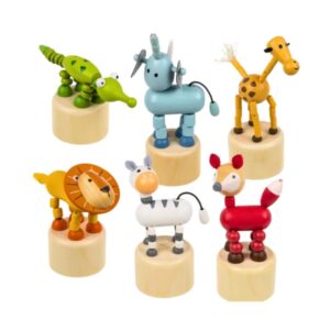 Animales de jungla de madera ,articulados,