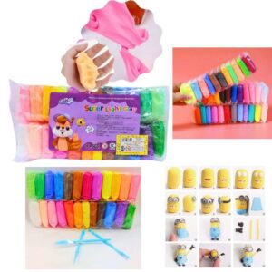 Masa foam x 24 sobres de colores con estecas. Cuando seca queda como goma eva