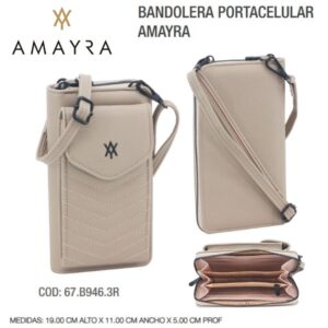Bandolera portacelular nude 639, cuerina