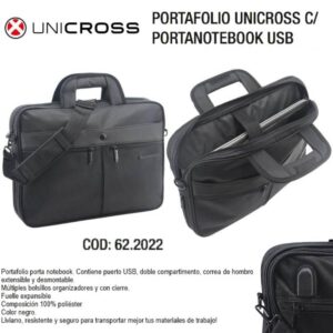 Portafolio Negro con puerto Usb de19 pulgadas Unicross 222