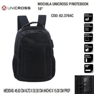 Mochila 18 pulgadas Portanotebook Unicross 640. Con cerradura de combinación