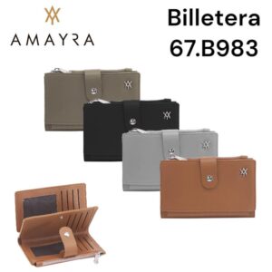 Billetera Amayra 1 cierre con 2 tarjeteros 833. billetera corta