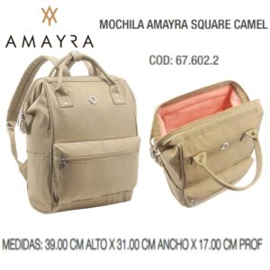Mochila Amayra Square 223 Camel.