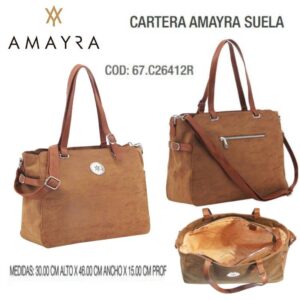 Cartera Amayra Suela 126. Trae bolsa de friselina.