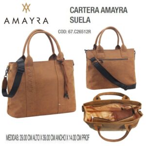 Cartera Amayra Suela 12. Trae bolsa de friselina.