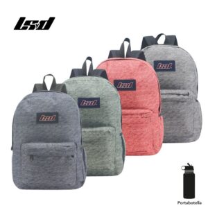 Mochila urbana print jaspeado 17 pulgadas con portabotella