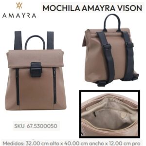 Mochila Amayra Vison 504. Trae bolsa de friselina.