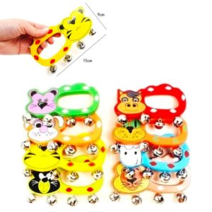 Sonajero con cascabel de madera animalito