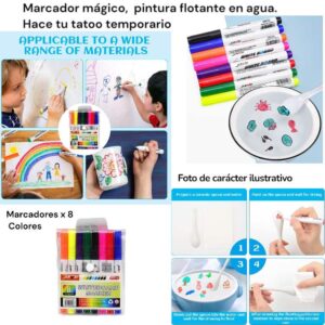 Marcador dibujos flotantes x 8 colores