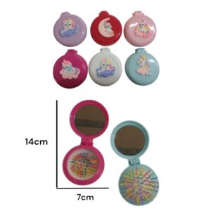 Cepillo- espejo redondo plegable