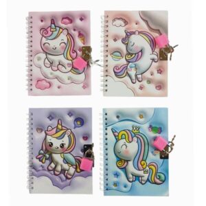 Diario 10×15 Unicornio con candado