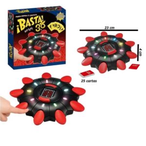 Juego palabras Stop. Basta 3.0. Version electronica, tiene luces y botones. Trae cartas. Usa pilas AA