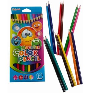 Lapices color x 12 largos Monster