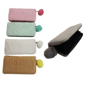 Billetera 1 division peluche pompon 612