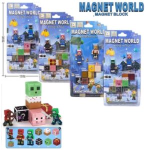 Bloques magneticos cubos 6 piezas con 2 figuras