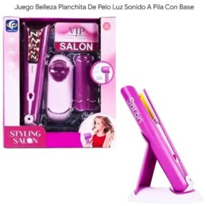 Planchita de pelo con luz, sonido y base. 822