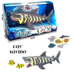 Tiburon con 8 peces , moviiento y sonido.