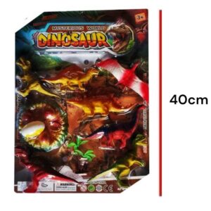 DIinosaurio set x 7 con nido, huevo y arbol.