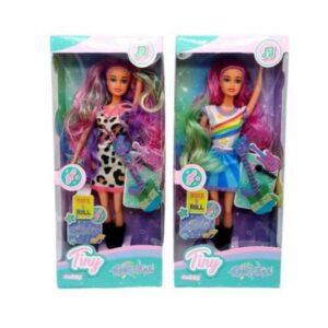 Muñeca tiny Rock con guitarra y microfono.