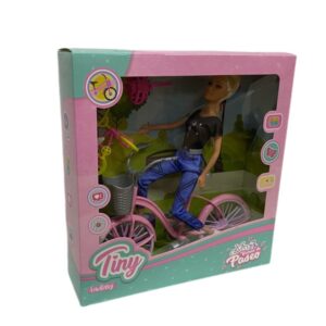 Muñeca tiny bici c/hija caja 33cm