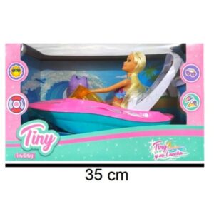 Muñeca tiny con lancha y chaleco salvavida