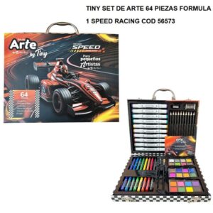 Valija set arte 77326 F1. 64 piezas. Trae acuarelas, crayones, pasteles al oleo, lapices, fibras y accesorios.